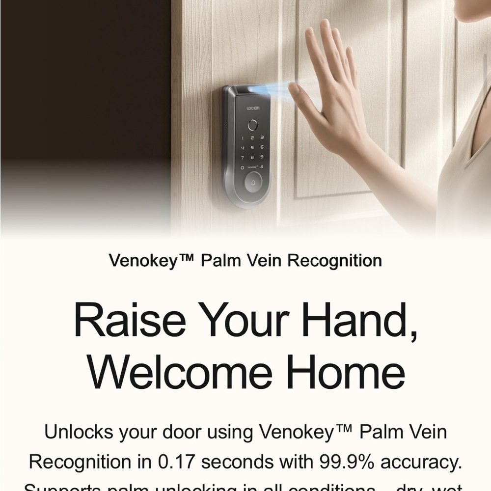 Lockin Smart Lock Veno Palm Vein Recognition Smart Lock - Picture 6 of 6